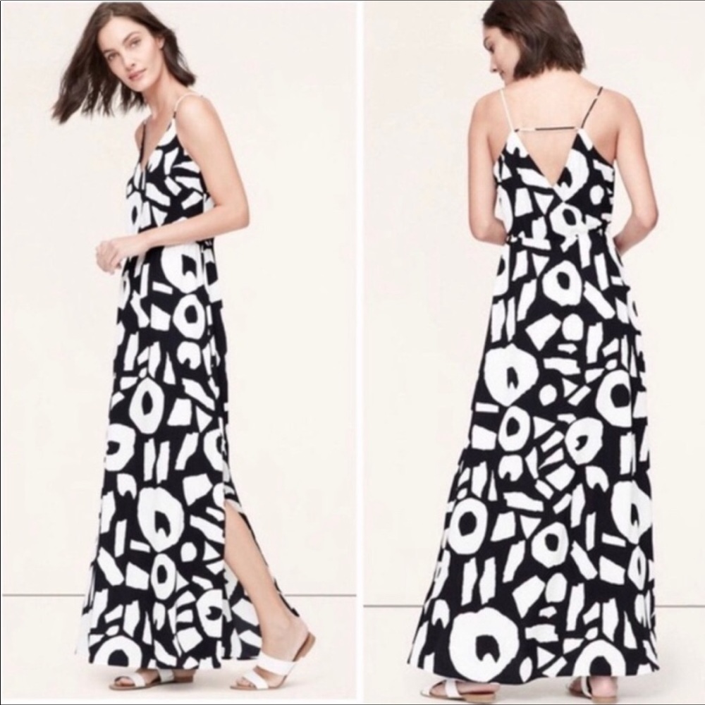 LOFT Bedrock Abstract Graphic Maxi Dress